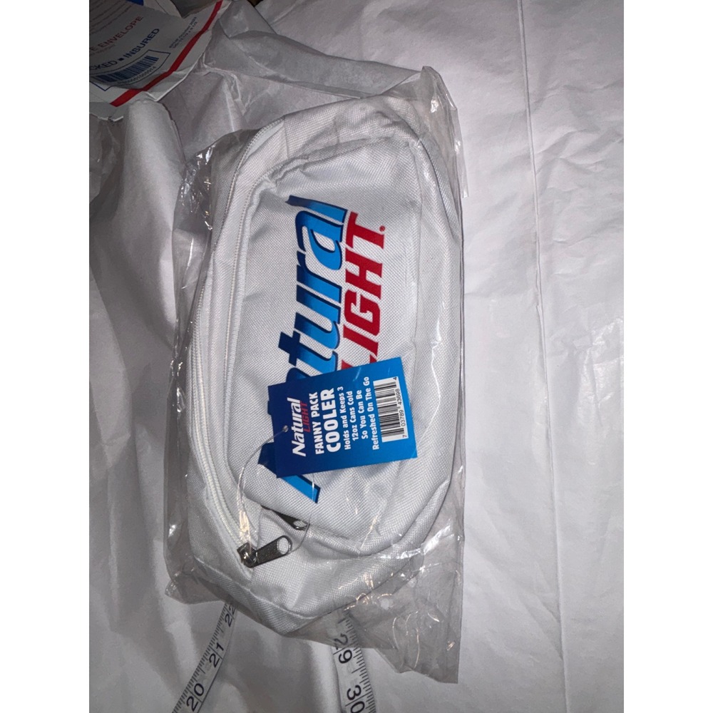 Natural Light Fanny Pack Cooler Beer White Red Waist Bag Travel Festival NEW